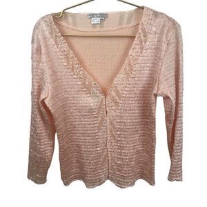 NWT‎ Deadstock Y2K Style Alberto Makali Pink Crinkle Jacket Blouse Size M